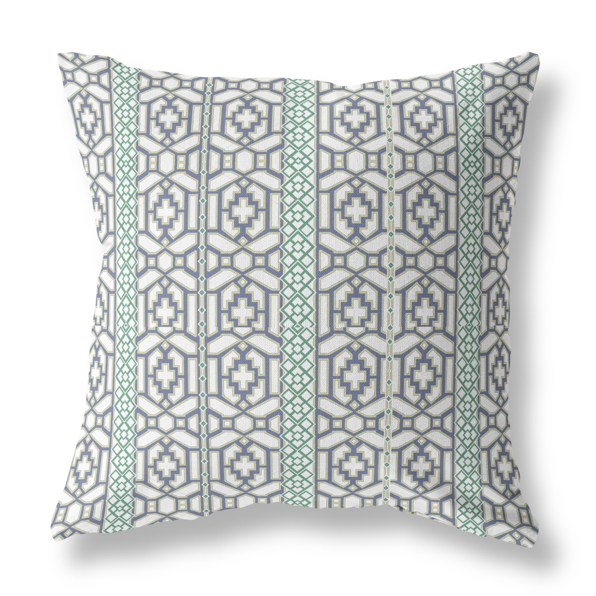 HomeRoots 417291 5 x 16 x 16 in. White & Gray Geometric Blown Seam Suede Throw Pillow