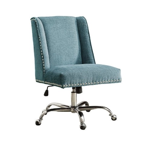 Linon Home Dcor 178404AQUA01U Aqua Draper Office Chair