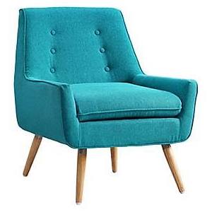 LinonHomeDecor 368360MER01U Bright Blue Trelis Chair, Black