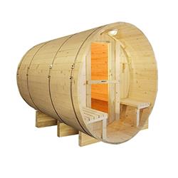 ALEKO SB8PINECP-UNB Outdoor & Indoor Wet Dry Barrel Personal Sauna Bitumen Roofing ETL Electrical Heater&#44; White Finland Pine - Pai