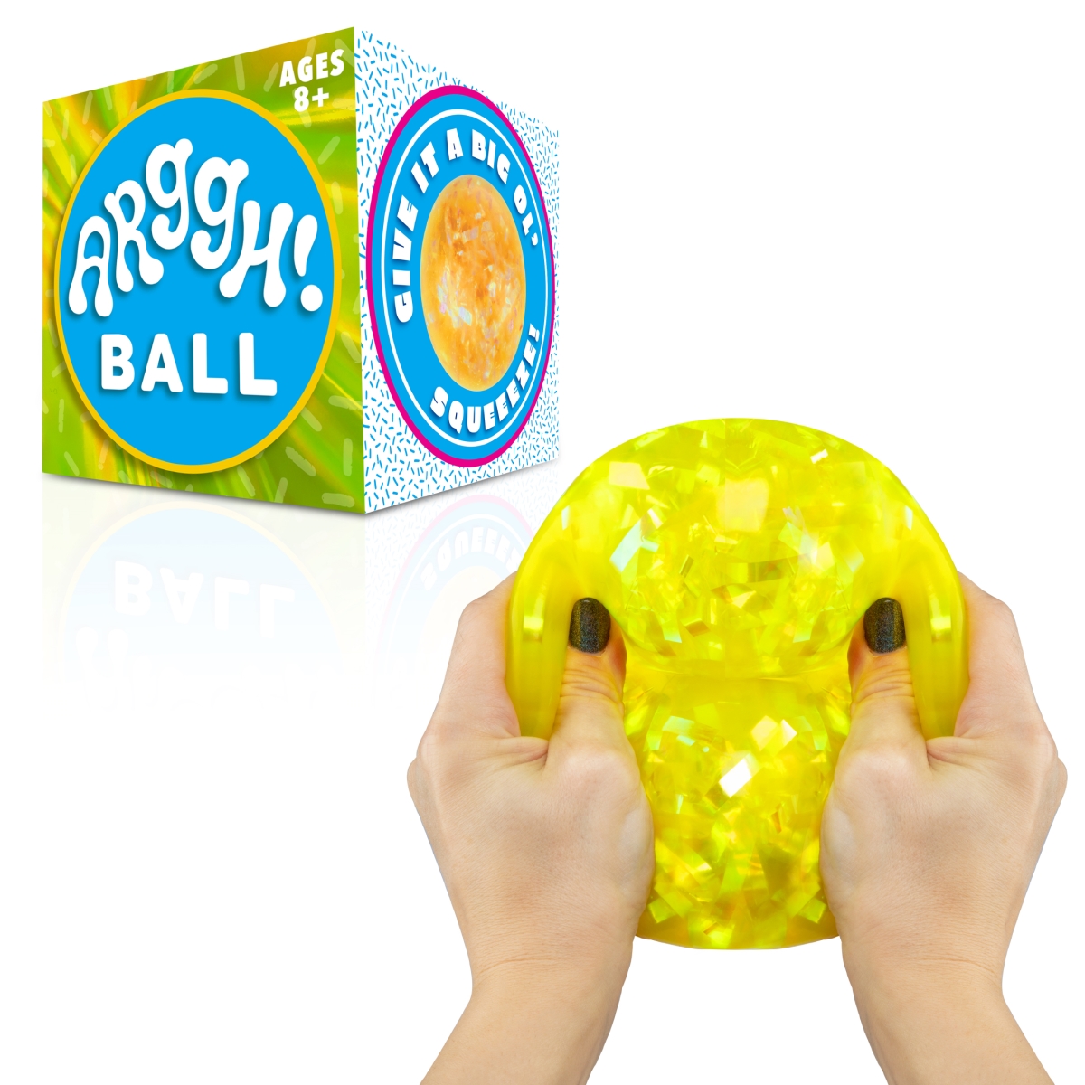 Power Your Fun PF-SBMGLTR-YLW Power Your Fun Arggh Glitter Stress Ball for Adults and Kids - Yellow