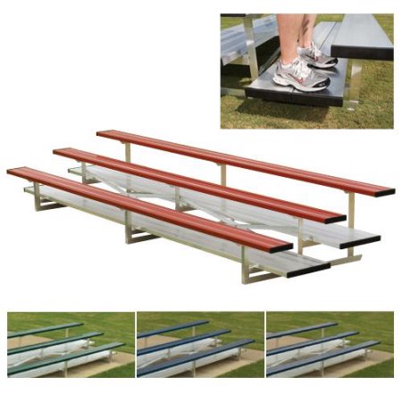 FastTackle 5 Row Standard Bleachers with Vertical Picket Railing, 15 ft.