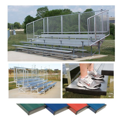 FastTackle 4 Row 21 ft. Preferred Vertical Picket Bleacher, Royal