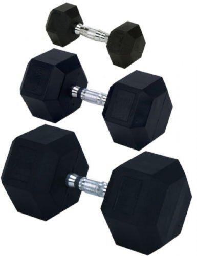 Champion Barbell 20028382EA Rubber Encased Solid Hex Dumbbell, 40 lbs