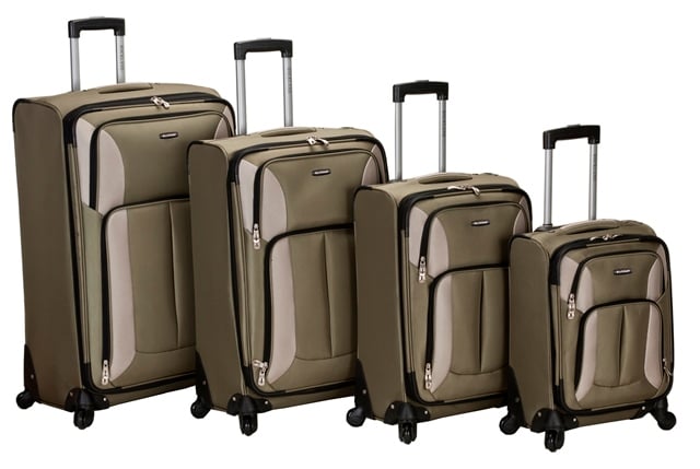 Fox Luggage Inc Rockland F155-Olive 4Pc Impact Spinner Luggage Set