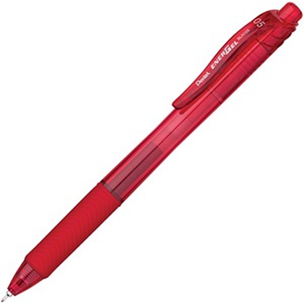 Pentel PENBLN105B 0.5 mm Energel-X Retractable Red Gel Pen - Pack of 12
