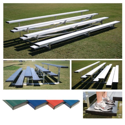 FastTackle 4 Row 21 ft. Low Rise Preferred Bleacher, Blue