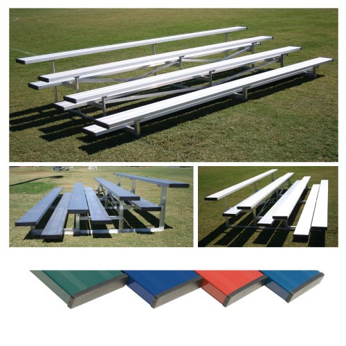 FastTackle 4 Row 15 ft. Low Rise Bleacher, Green