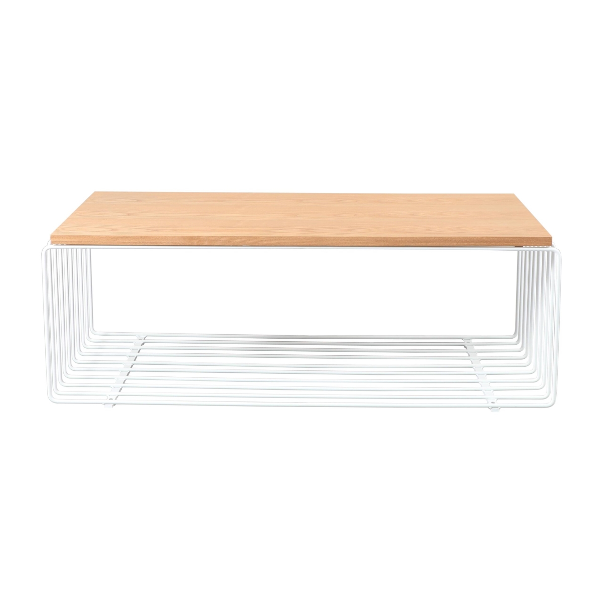 Leisuremod WTW-39NW Walden Rectangular Coffee Table with Powder Coated Steel Frame&#44; White