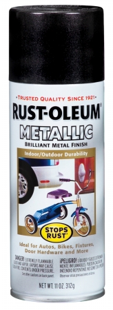 Zinsser Rustoleum 7250-830 12 Oz Black Night Metallic Stops Rust Spray Paint