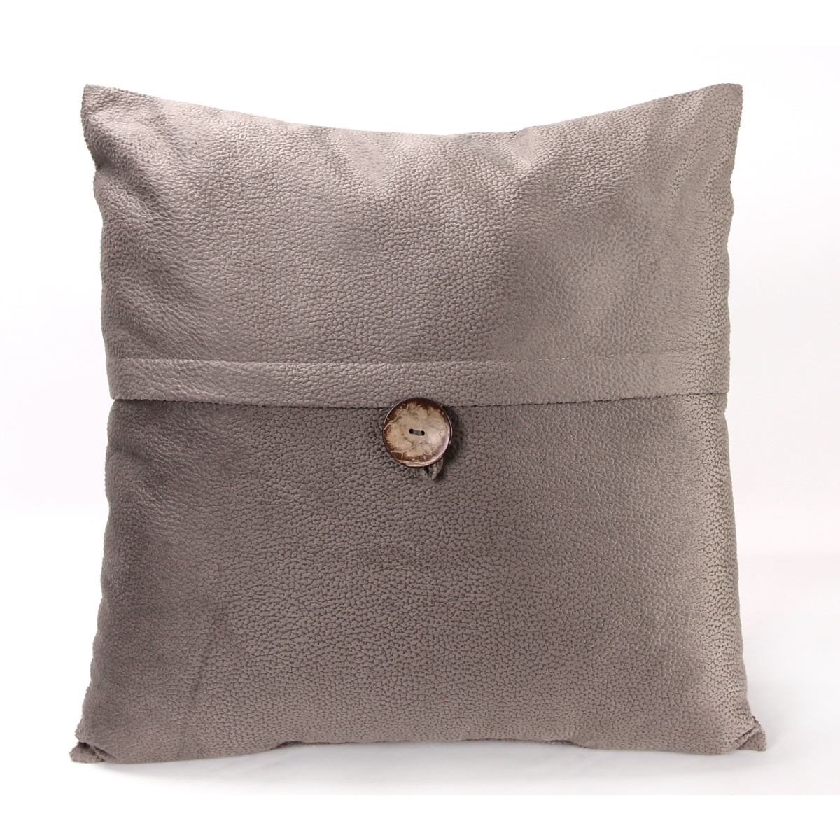 Jordan Manufacturing Co., Inc. Mushroom Solid Knife Edge Reversible Decorative Throw Pillow with Front Button