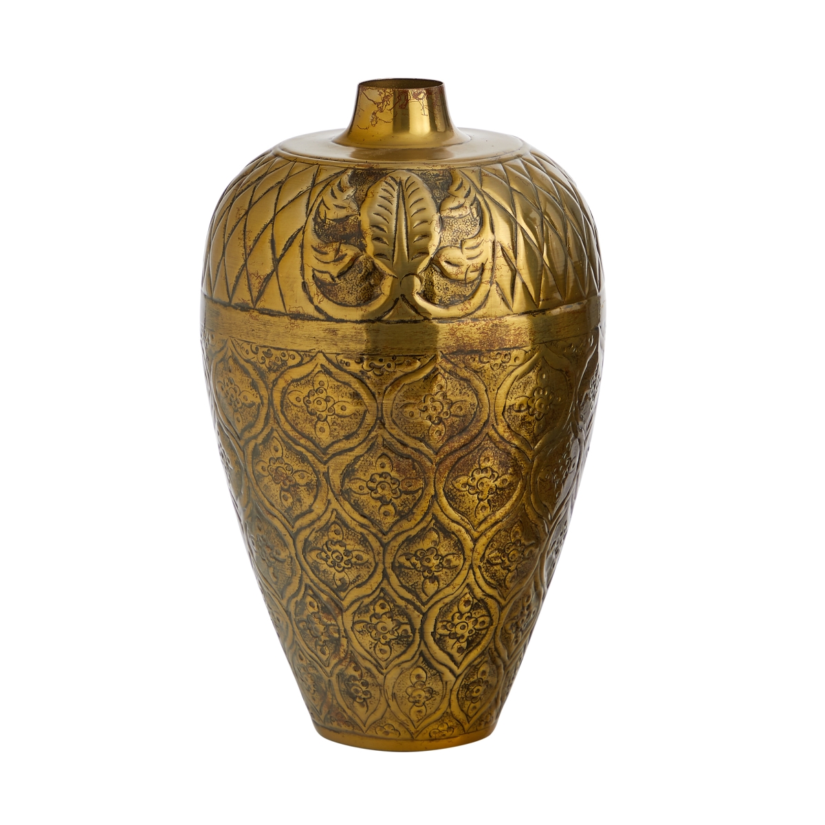 Nearly Natural 0866-S1 15 in. Antique Urn&#44; Gold