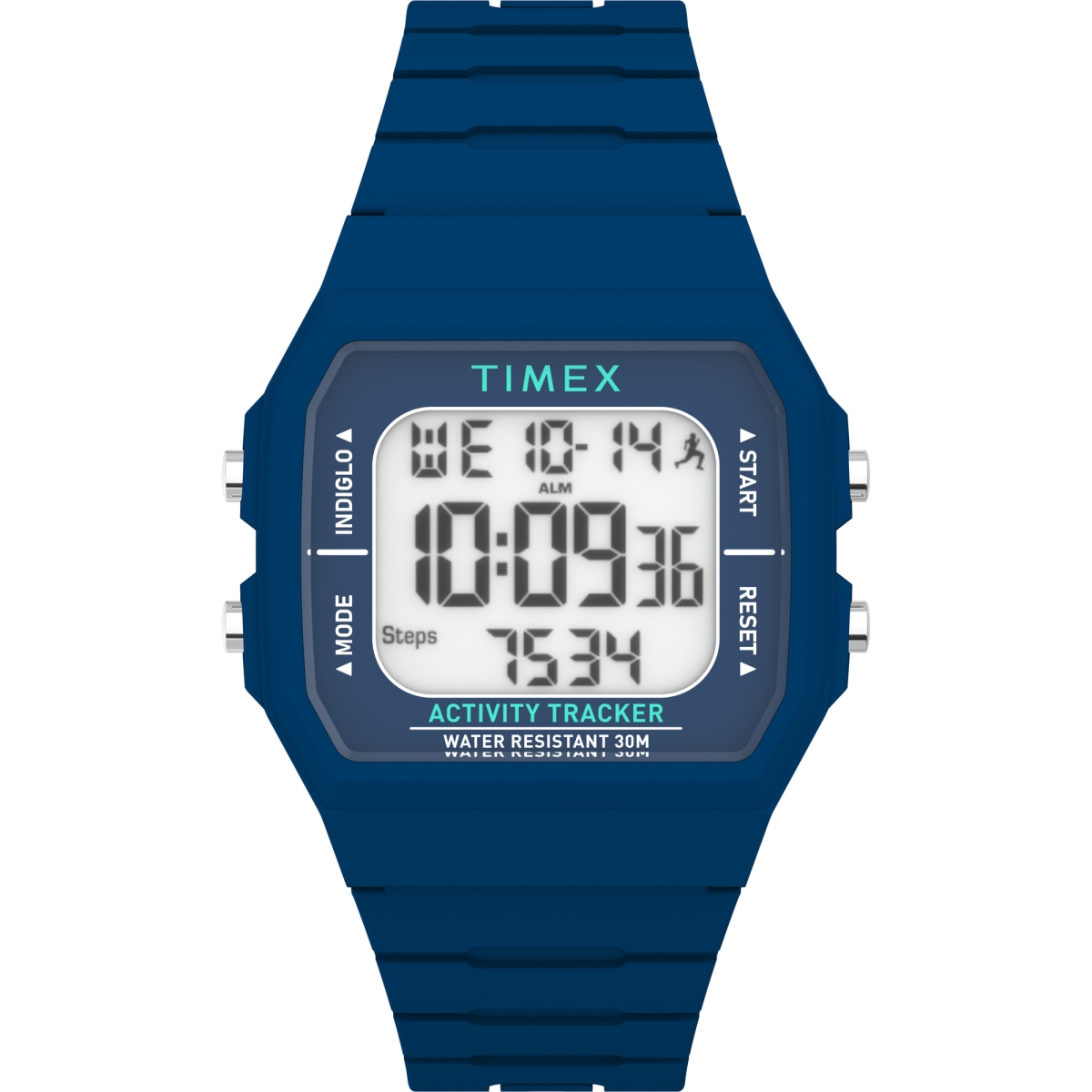 Timex TW5M557009J 40 mm Unisex Ironman Classic Watch&#44; Blue Strap with Digital Dial - Blue Case