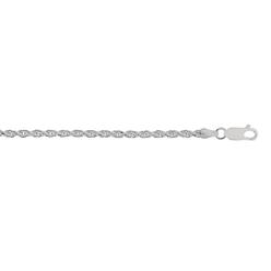 Royal Chain AGRROY060-30 30 in. Sterling Silver Diamond Cut Textured Diamond Cut Textured Rope Chain with Lobster Clasp