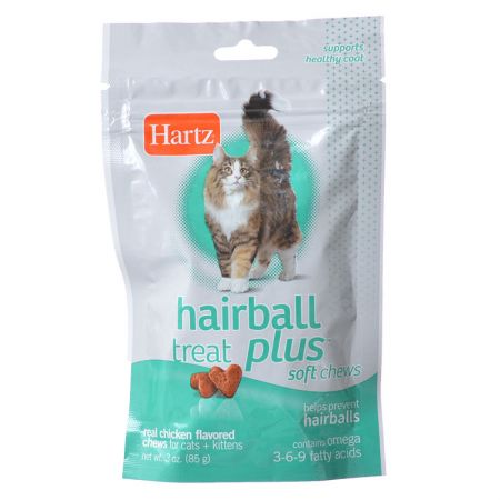 Hartz Mountain Industries Inc Hartz 3270011137 3 oz Hairball Remedy Plus Cat & Kitten Soft Chews - Savory Chicken Flavor