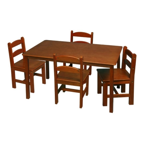 Gift Mark 3009H Honey Rectangle Square Table with 4 Chairs
