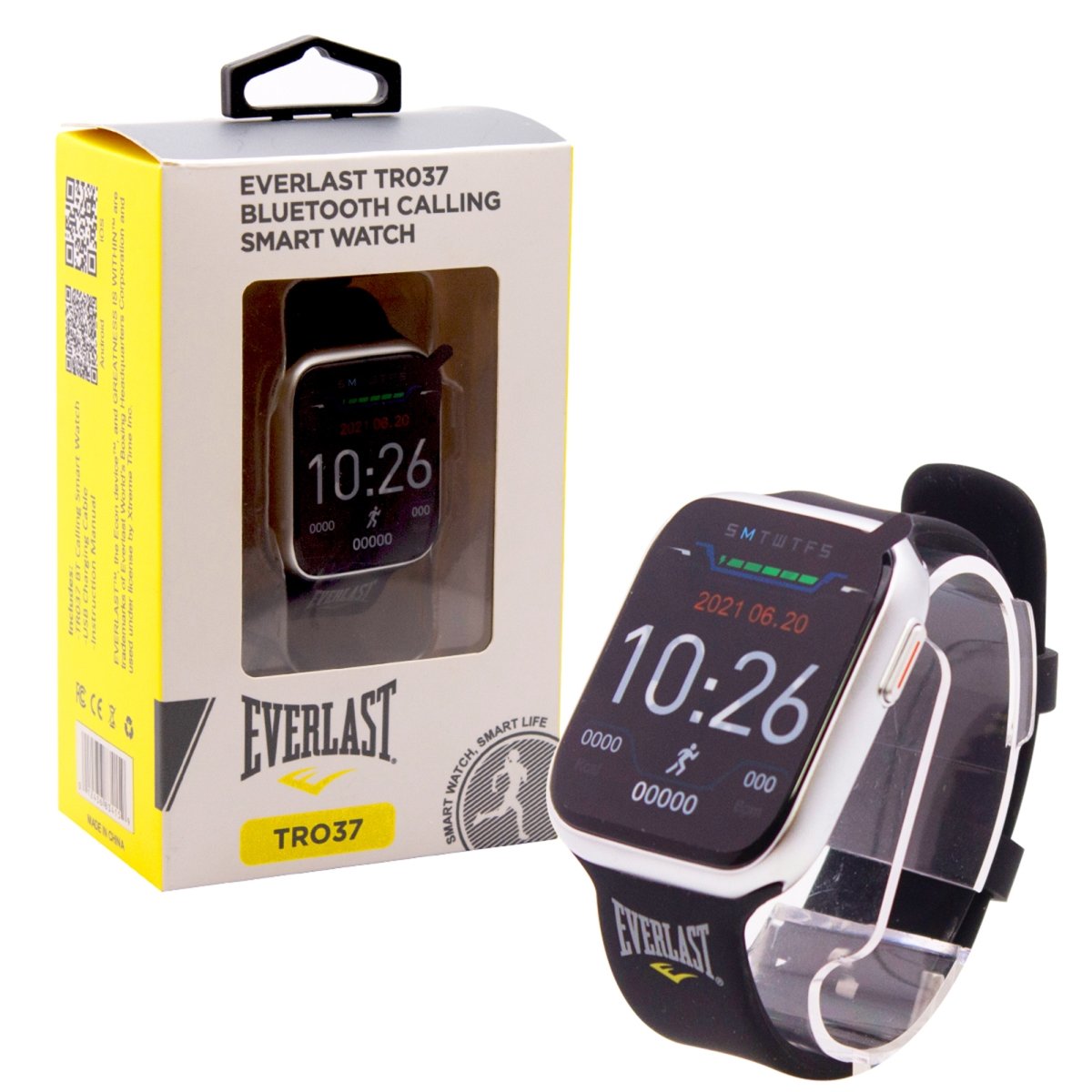 Everlast&reg; EVWTR037BK Everlast TR037 Smart Watch Activity Tracker with Phone Call Dialing & Speaker