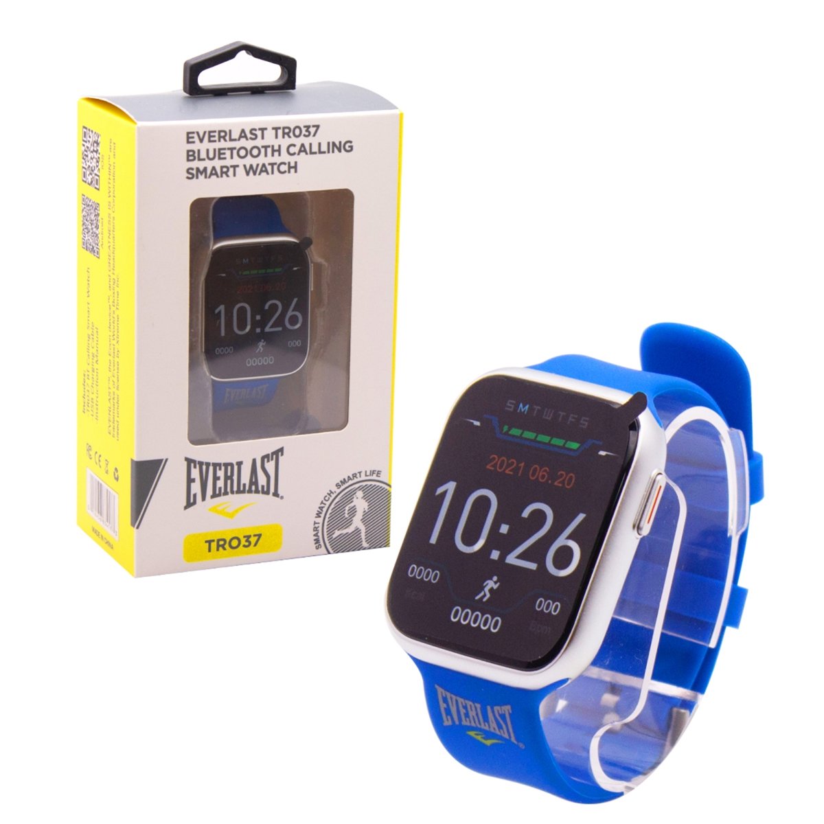 Everlast&reg; EVWTR037BL Everlast TR037 Smart Watch Activity Tracker with Phone Call Dialing & Speaker