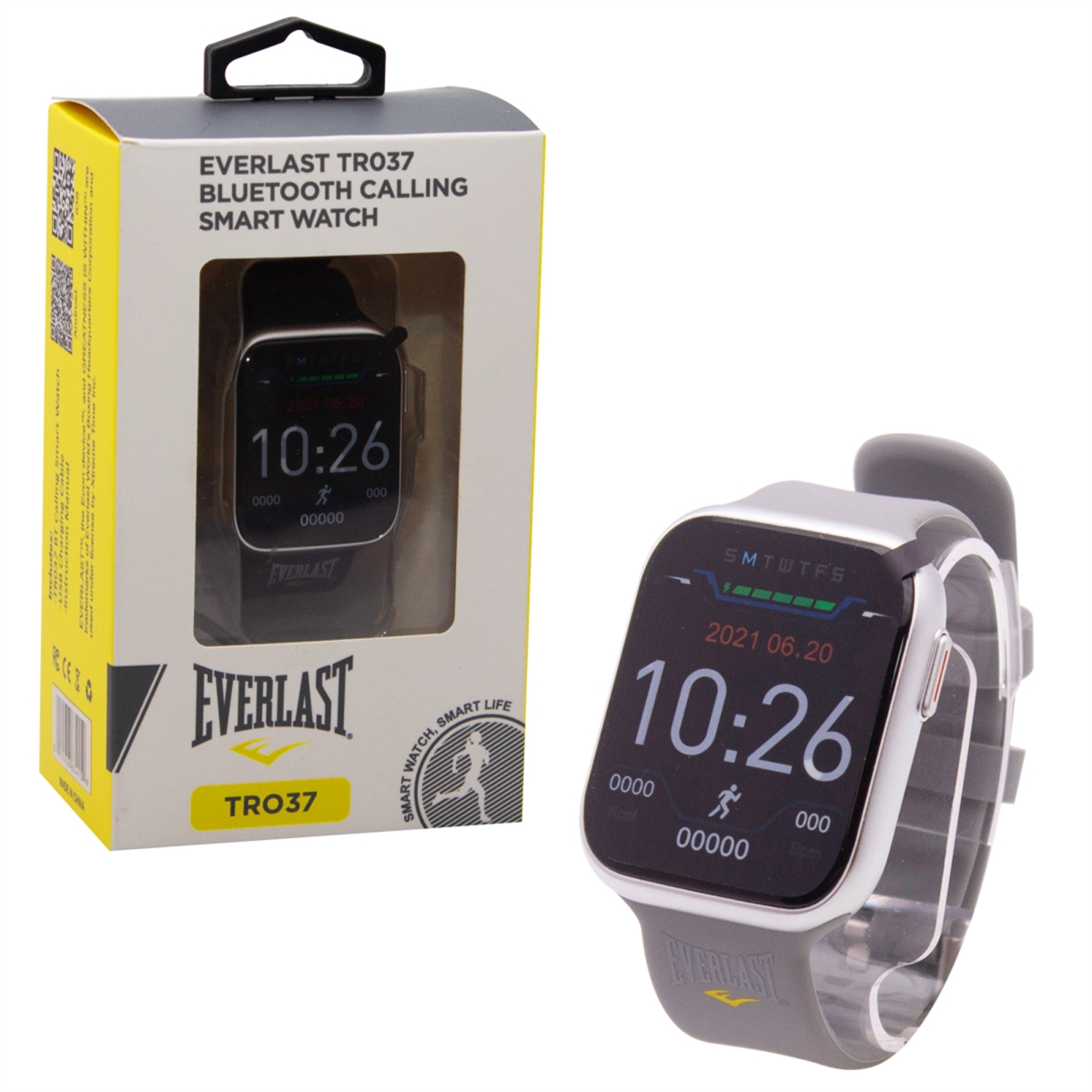 Everlast&reg; EVWTR037GY Everlast TR037 Smart Watch Activity Tracker with Phone Call Dialing & Speaker