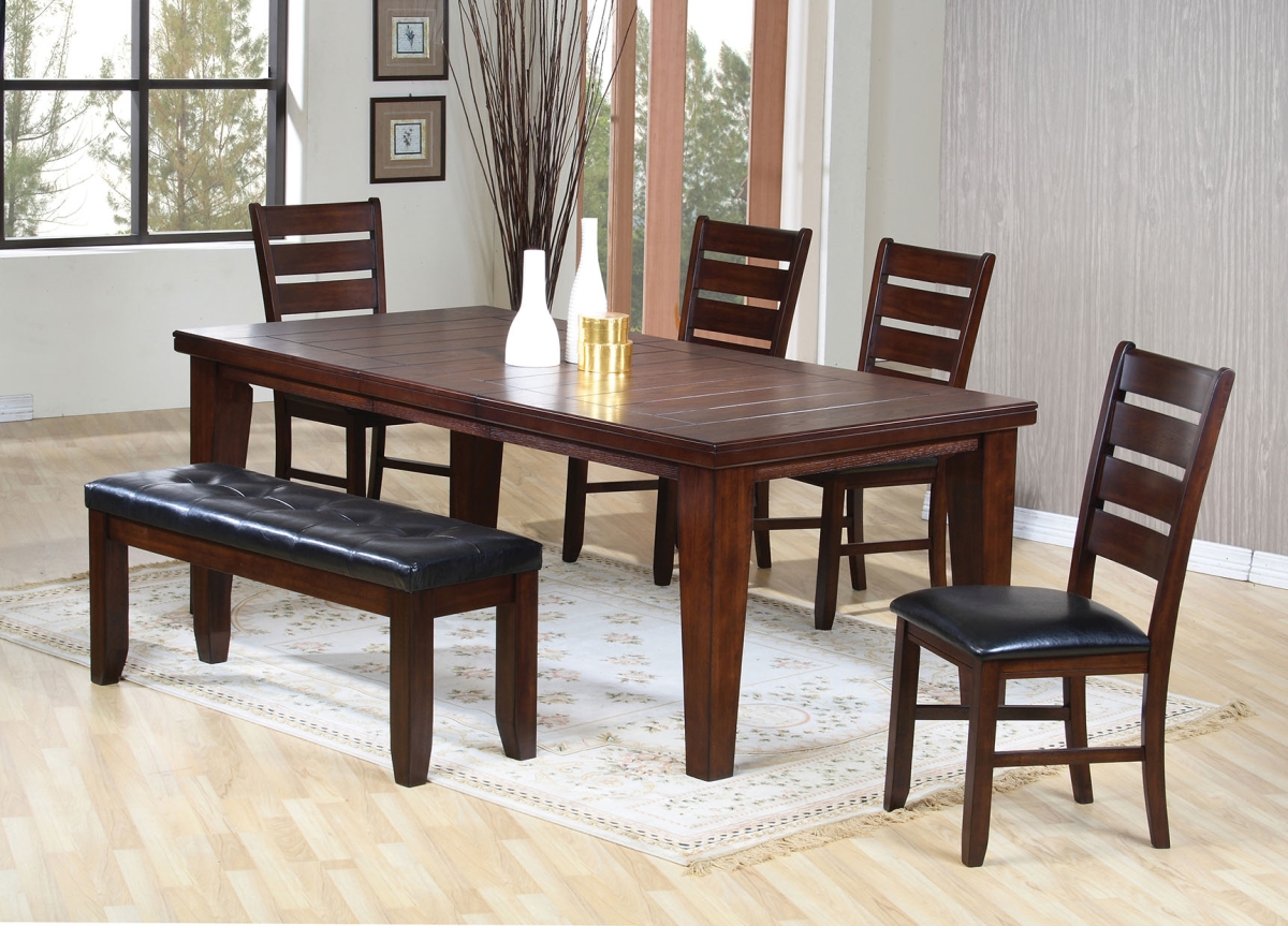 OceanTailer Home Roots Furniture 286539 30 x 48-66 x 42 in. Maple Veneer with Rubber Wood Dining Table - Cherry