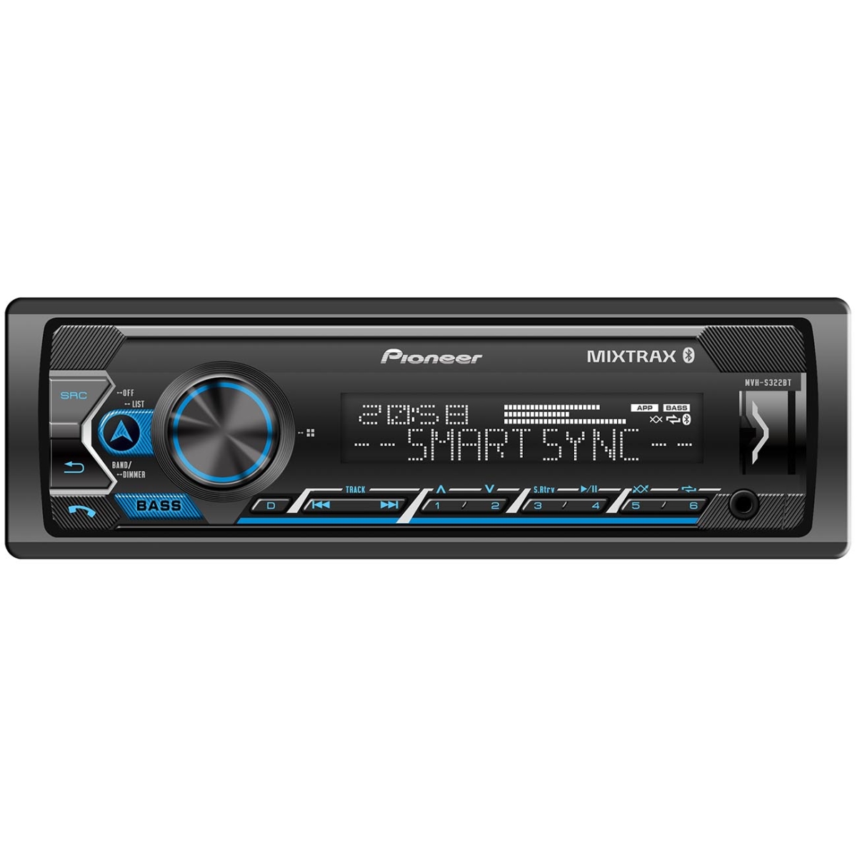 Pioneer MVHS322BT Pioneer Detachable Face Mechless AM-FM Receiver with Smart Sync App MIXTRAX & Bluetooth