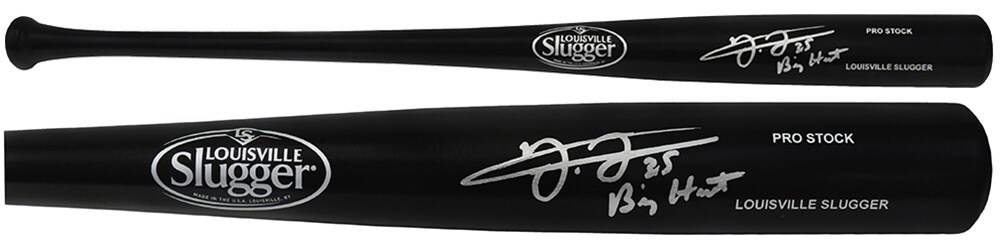 Schwartz Sports Memorabilia THOBAT115 Frank Thomas Signed Louisville Slugger Pro Stock Black Baseball Bat with Big Hurt Inscription