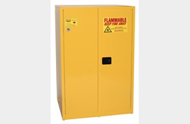 Eagle Manufacturing 258-9010X 90 gal Flammable Liquid 2 Shelves 2 Door Self Close Safety Cabinet&#44; Yellow
