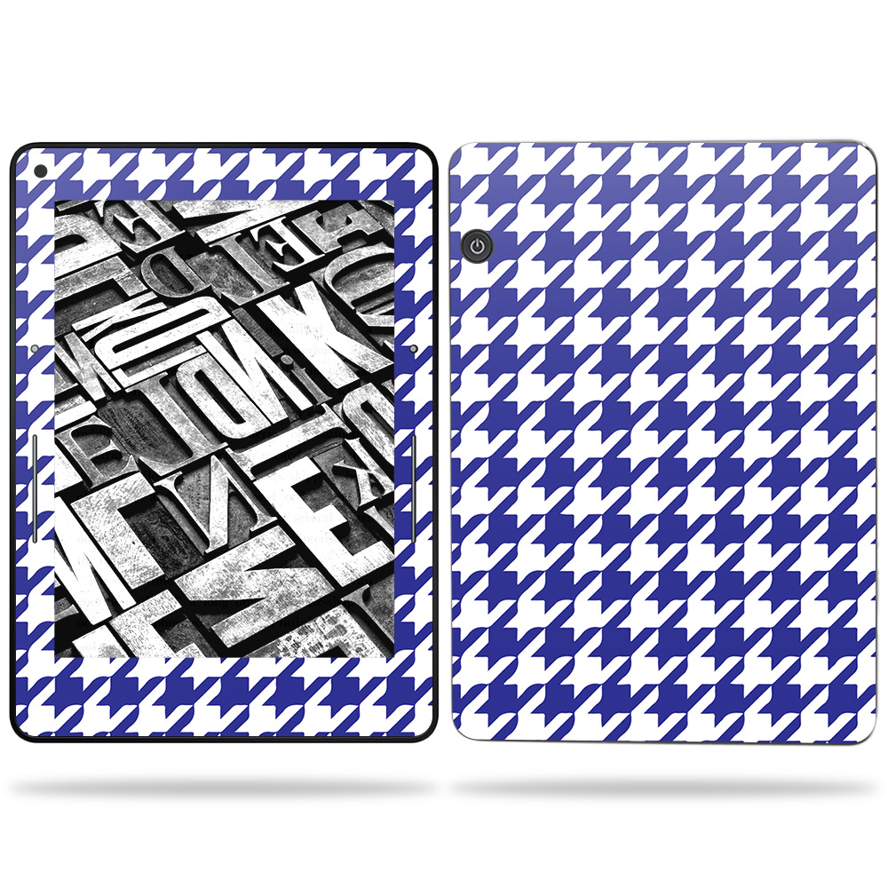 MightySkins AMKVO-Blue Houndstooth Skin Compatible with Amazon Kindle Voyage 6 in. 2017 - Blue Houndstooth