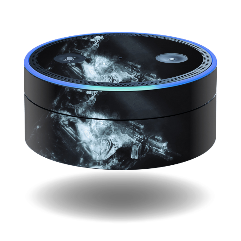 MightySkins AMEDOT-Ghost Of A Soldier Skin Compatible with Amazon Echo Dot 1st Generation Wrap Cover Sticker - Ghost Of A Soldier