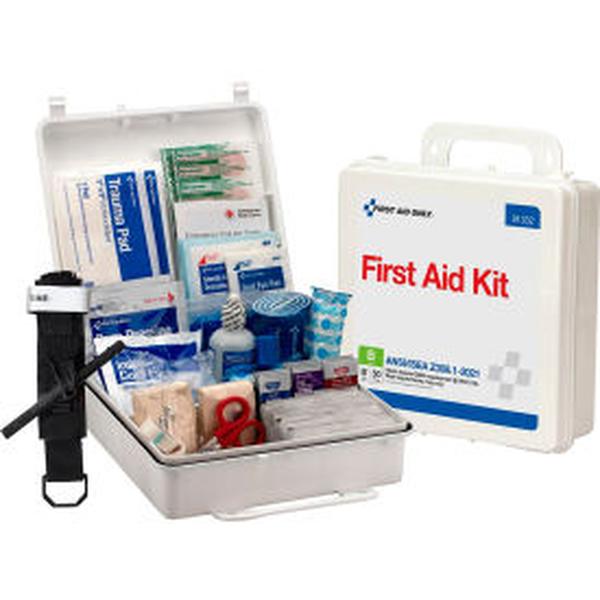First Aid Only 579-91332 50 Person ANSI 2021 Class B Plastic First Aid Kit&#44; White