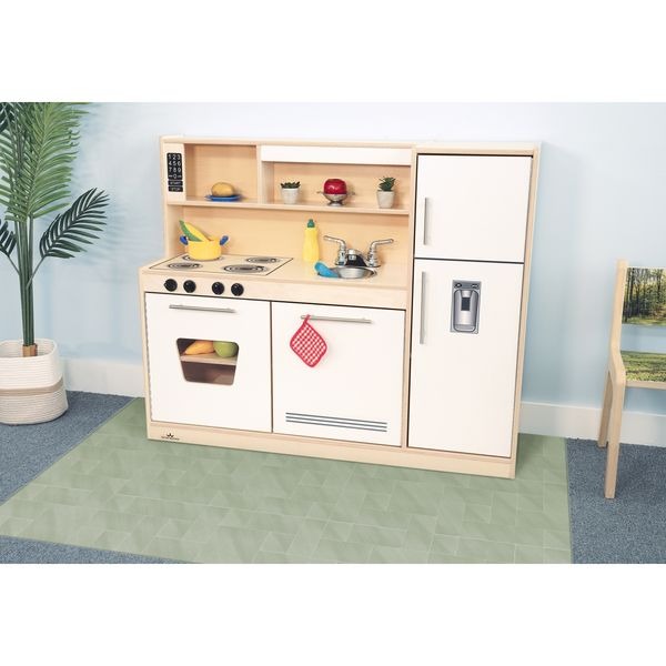 Whitney Brothers WB7451 Indoor Modern Toddler Compact Playstation Contemporary Kitchen Combo&#44; White