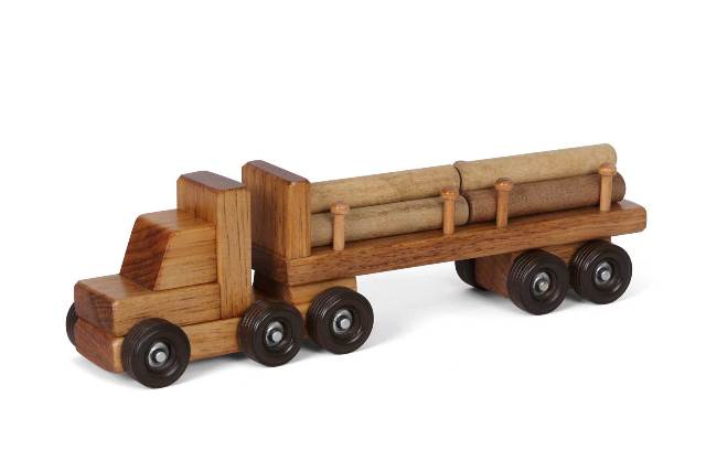 BURTS BEES PET Lapps Toys & Furniture 199 LTH Wooden Log Truck Toy, Small - Harvest