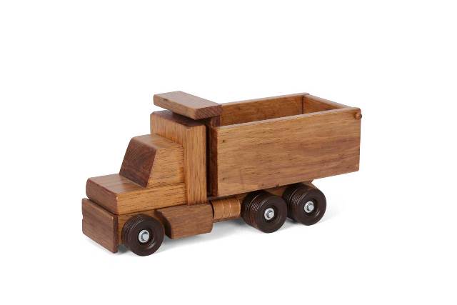 BURTS BEES PET Lapps Toys & Furniture 199 DTH Wooden Dump Truck Toy, Harvest