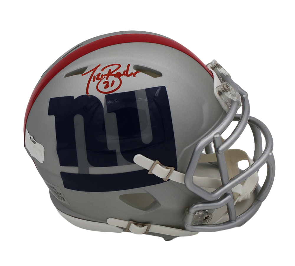 Radtke Sports 19679 NFL   York Giants Tiki Barber Signed Speed AMP Mini Helmet