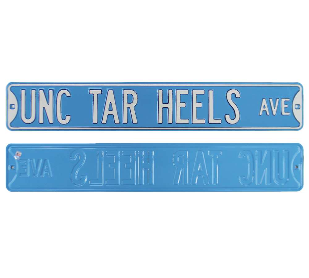 Radtke Sports 2359 36 x 6 in. North Carolina Tar Heels UNC Tar Heels Avenue Officially Licensed Authentic Steel Blue & White NCAA Street Sign