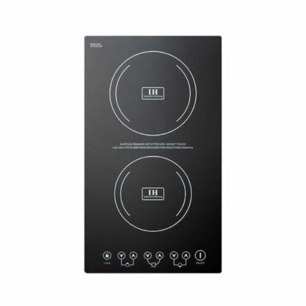 Summit Appliance SINC2220 12 in. 12 Elements 2 Burner Top Induction Cooktop&#44; Black