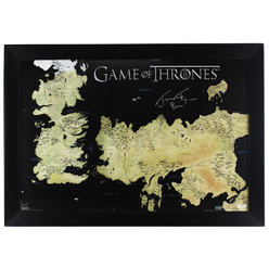 Radtke Sports 19987 24 x 36 in. Jerome Flynn Signed Game of Thrones Framed Westeros Map Poster with Bronn Inscription