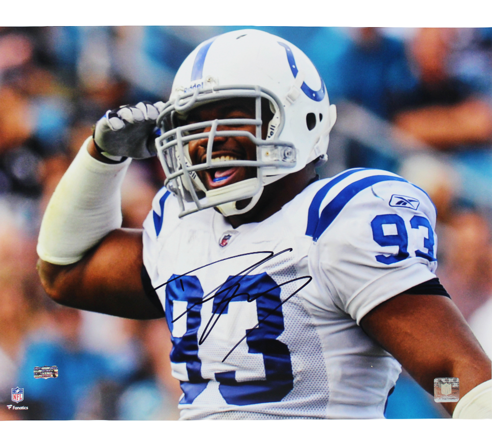 Radtke Sports 18239 16 x 20 in. Dwight Freeney Signed Indianapolis Colts Unframed NFL Photo