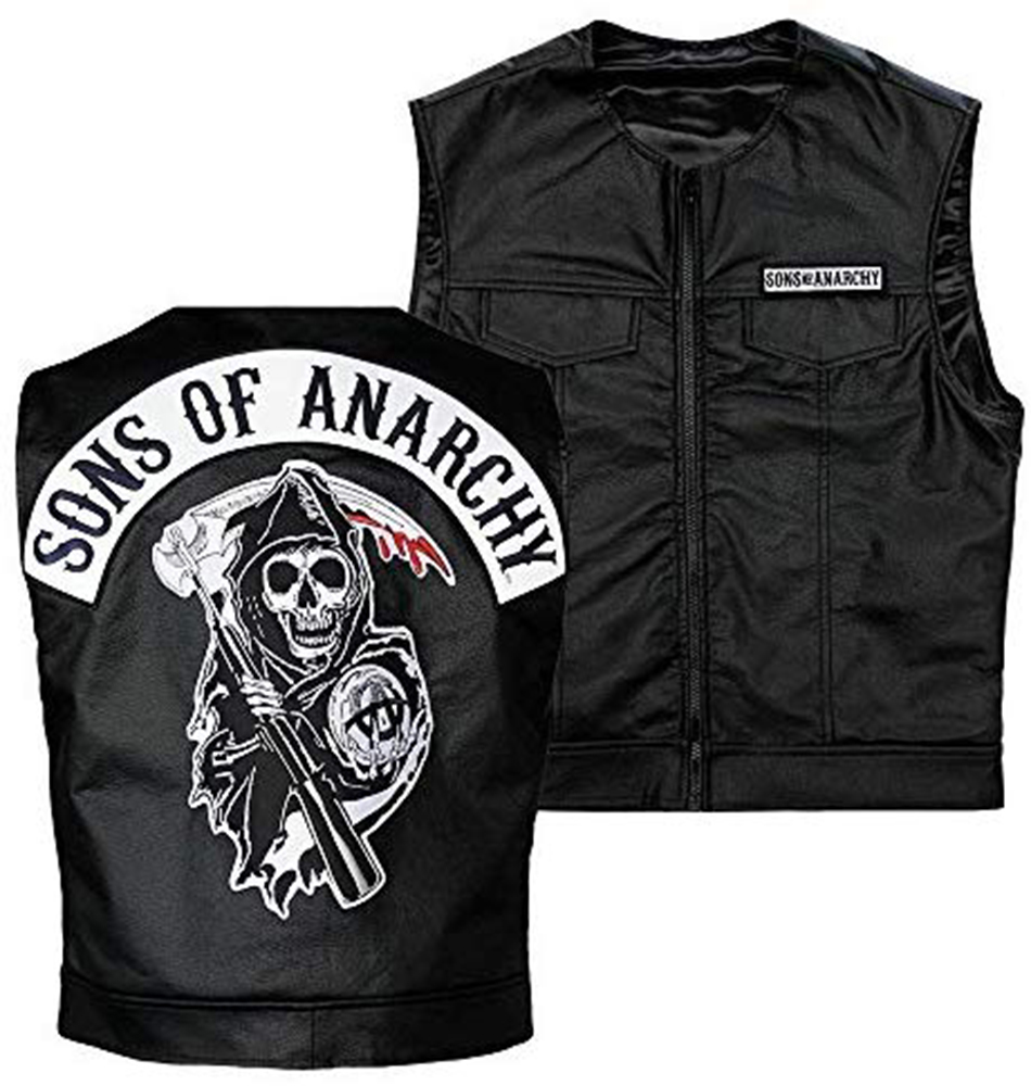 Radtke Sports 7492 Sons of Anarchy Officially Licensed Biker Vest with Reaper Patch&#44; Black - 2XL Ladies Size