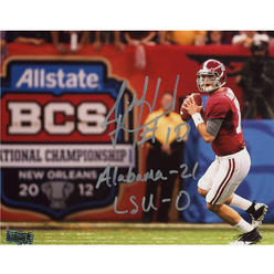 Radtke Sports 1080 8 x 10 in. AJ McCarron Signed Alabama Crimson Tide Unframed NCAA Photo with Alabama 21 LSU 0 Inscription