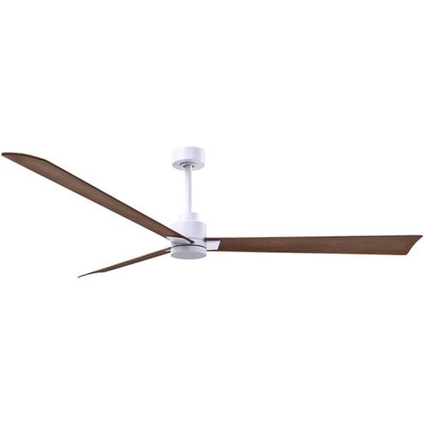 Atlas AK-BRBR-MWH-72 72 in. Alessandra 3-Blade Transitional Ceiling Fan with Matte White Blades&#44; Brushed Brass
