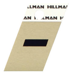 The Hillman Group 840548 1.5 in. Black &amp; Gold Glossy Aluminum Angle-Cut Adhesive Symbol - Hyphen -  6 Piece