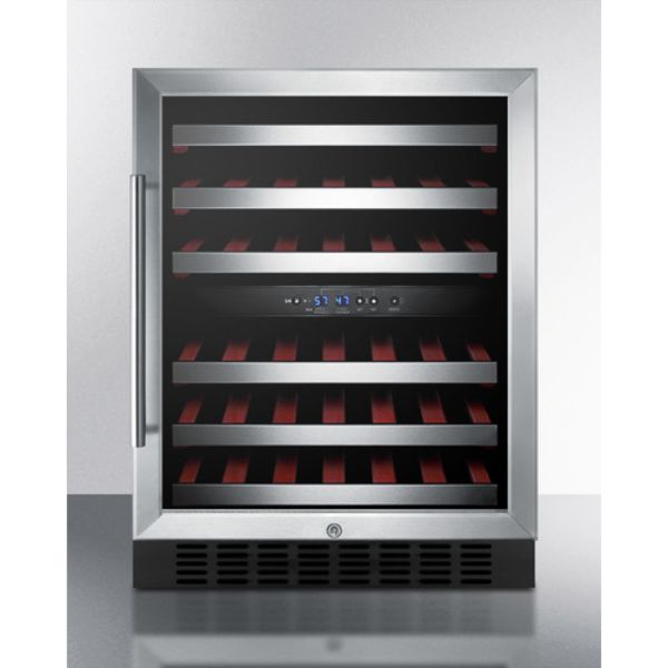 Summit Appliance SWC530BLBIST Dual Zone Built-in Wine Cellar with Digital Thermostat&#44; Stainless Steel Trimmed Shelves & Black Cabinet