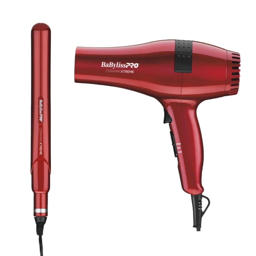 Conair BaBylissPRO BaByliss Pro Ceramic Xtreme Limeted Edition Styling Set, Dryer & 1" Straightening Iron Red #CEPP1N