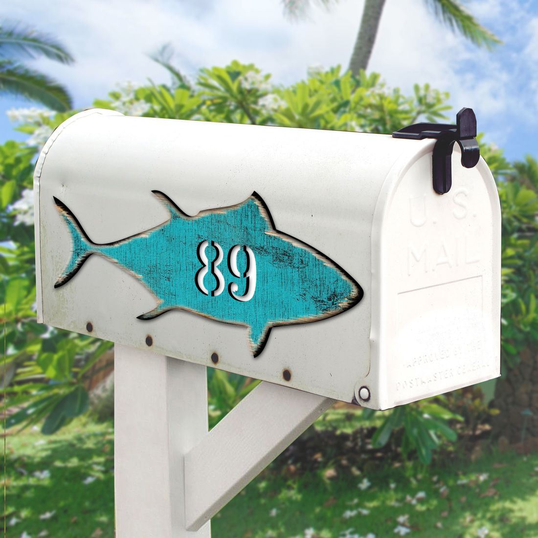Designocracy MA98548-12 12 in. Tuna Fish Coastal House Number Sign Decor