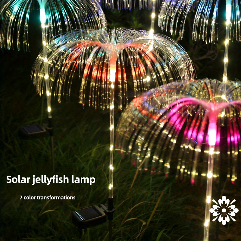 netjett NT31079 7 LED Solar Fiber Optic Garden Lights, 2 Piece