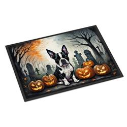 Caroline's Treasures DAC2022MAT 18 x 27 in. Unisex Boston Terrier Spooky Halloween Doormat