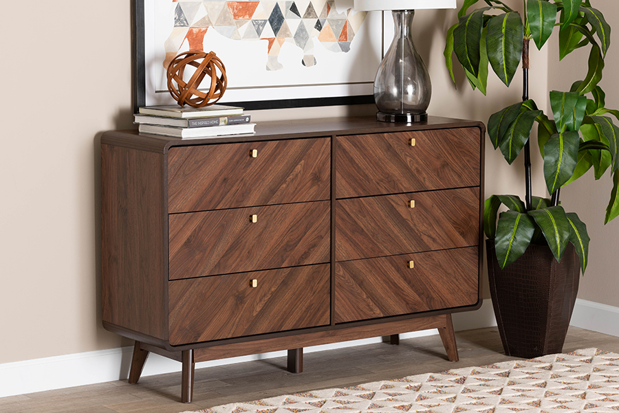 Baxton studio store walnut dresser