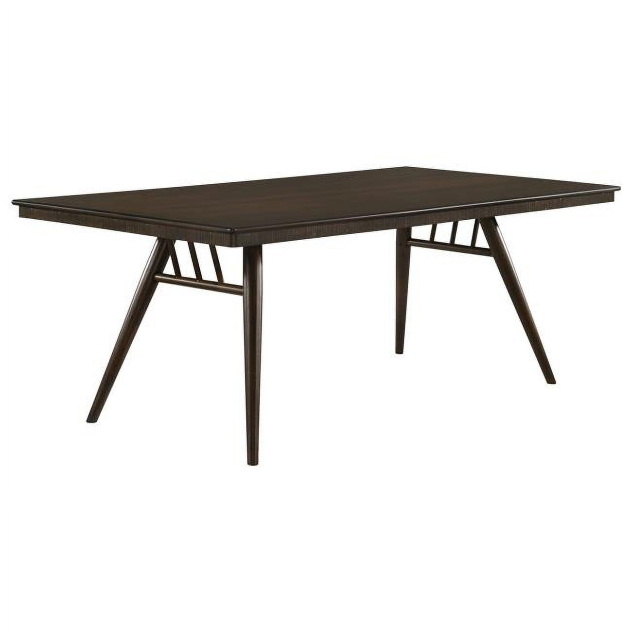 Benjara Benzara Oss 80 Inch Rectangular Dining Table, Fluted Apron, Dark Walnut Brown Wood