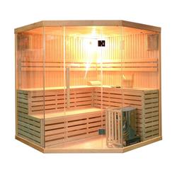 ALEKO SEA5JIU-UNB 5-6 Person Canadian Hemlock Wood Indoor Wet Dry Sauna with 6 kW ETL Electrical Heater